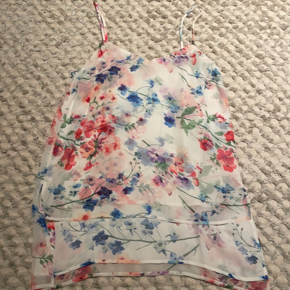 Theory Floral Silk Crepe Top
